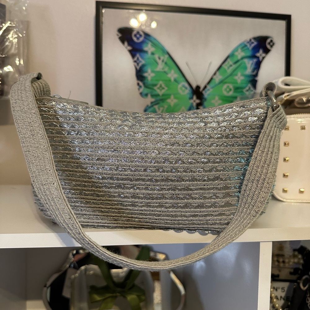 Cappelli Straworld Silver Textured Shoulder Bag